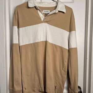 🍍2 for $20! Men’s Tan & White Rugby Shirt